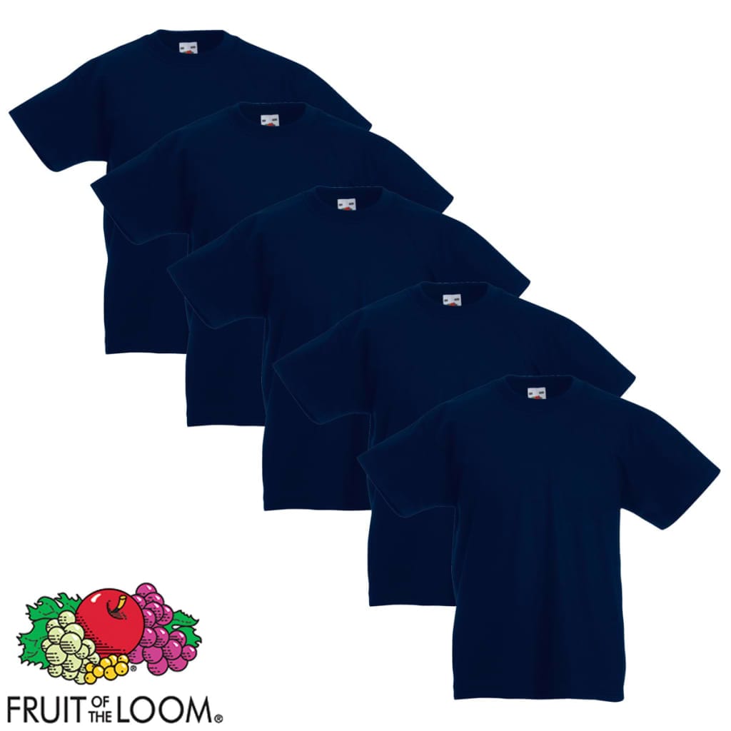 T-shirts Enfants Fruit of the Loom Bleu Marine 5 Pack