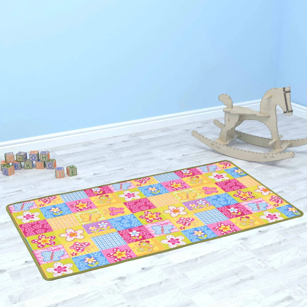 Tapis de jeu enfant 133×180 cm Poil à boucle Papillon