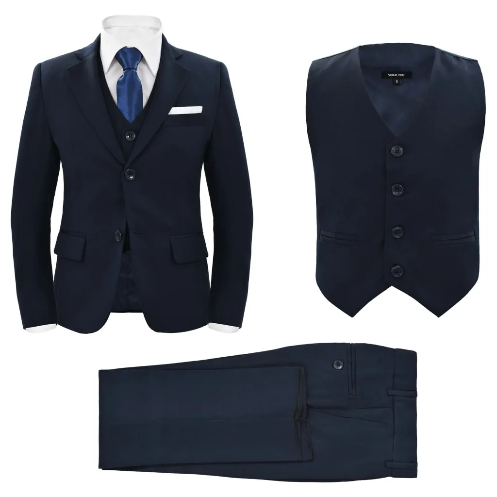 Smoking 3 Pièces Enfant Taille 140/146 Bleu Marine Veste Gilet Pantalon