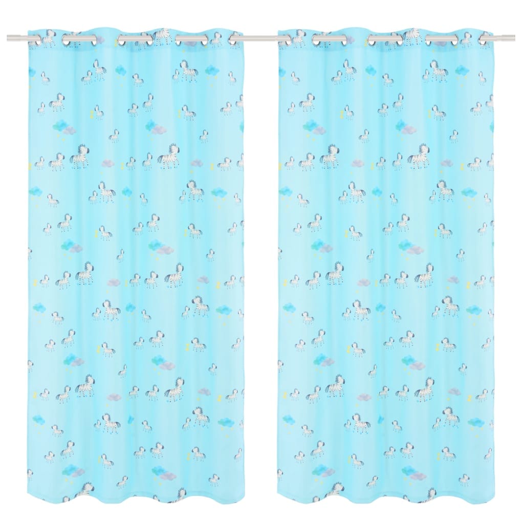 Rideau Occultant Enfants Zèbre 140x240cm 2pcs Imprimé