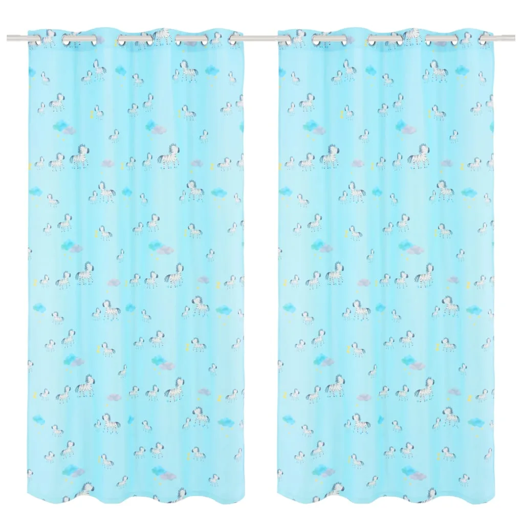 Rideau Occultant Enfants Zèbre 140x240cm 2pcs Imprimé