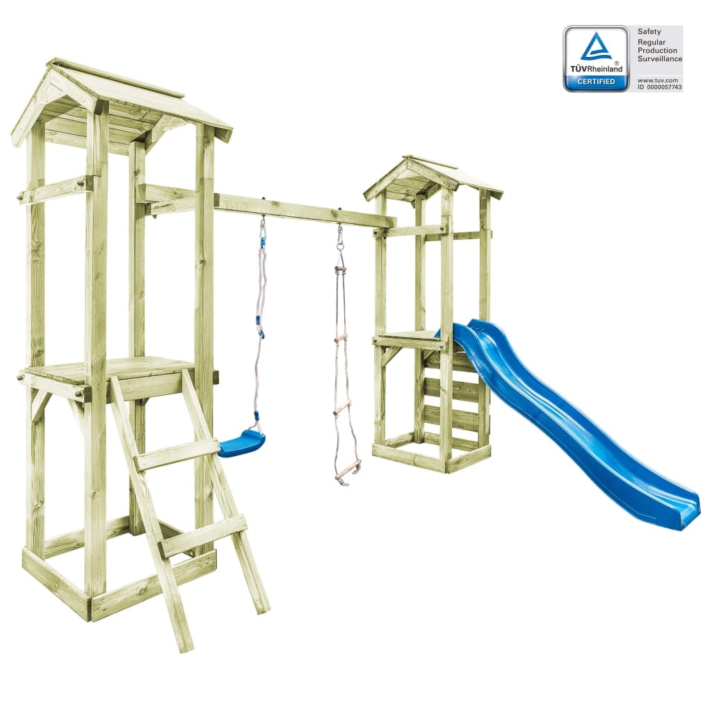 Maisonnette avec toboggan et balançoire 300x197x218cm
