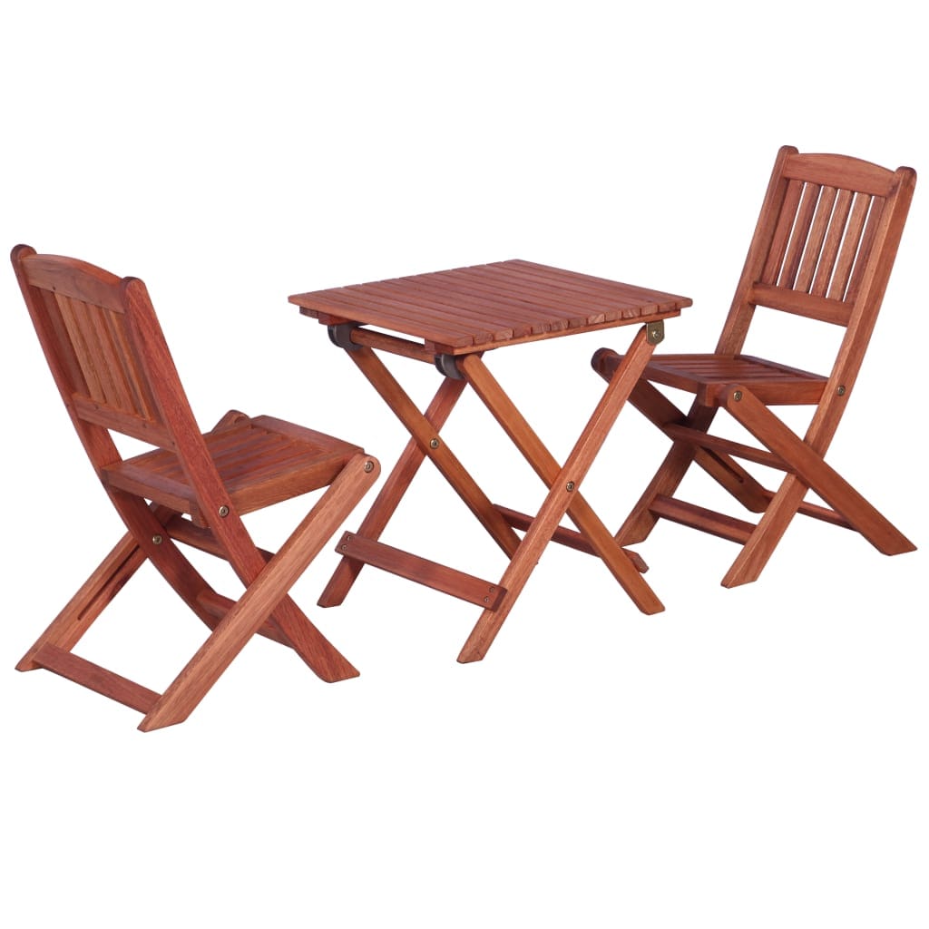 Ensemble de Bistro Enfants 3 Pièces Bois Eucalyptus Pliable