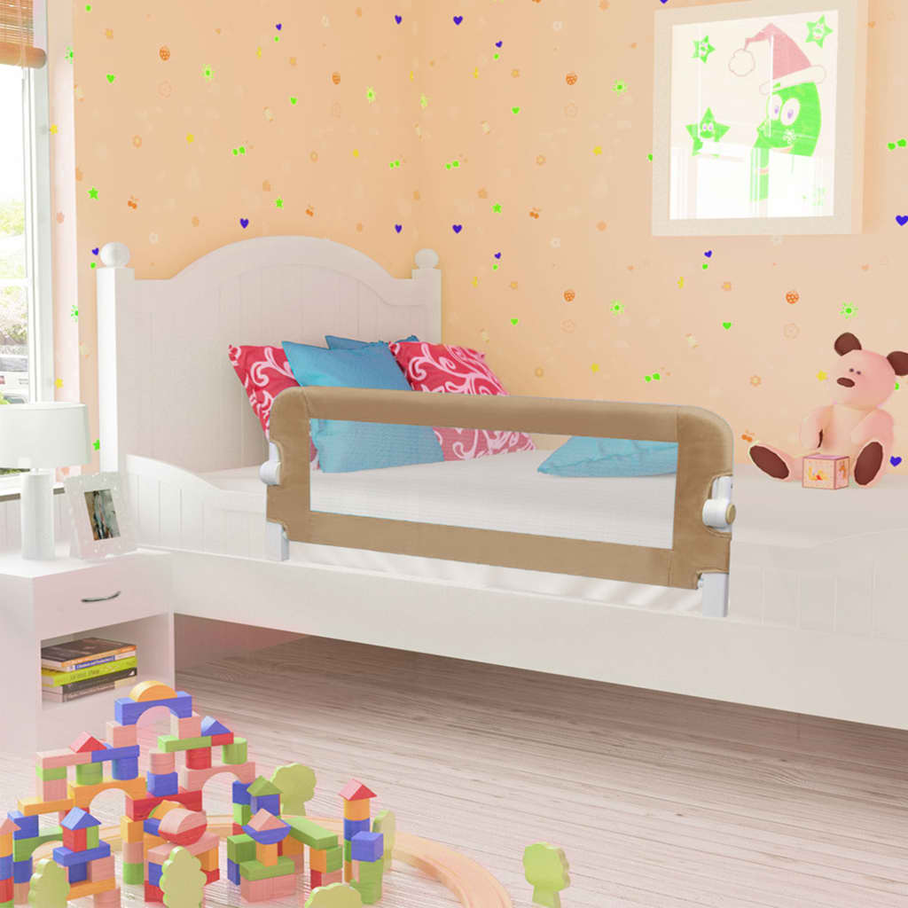 Barrière de Lit Enfant Taupe 102×42 cm Polyester Durable