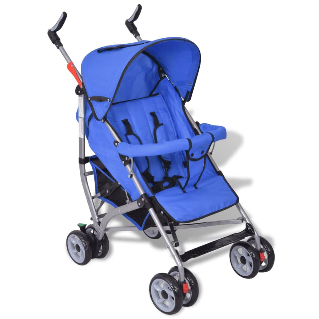 Poussette Voyage Bébé Légère 5 Positions Bleu Couvre Soleil