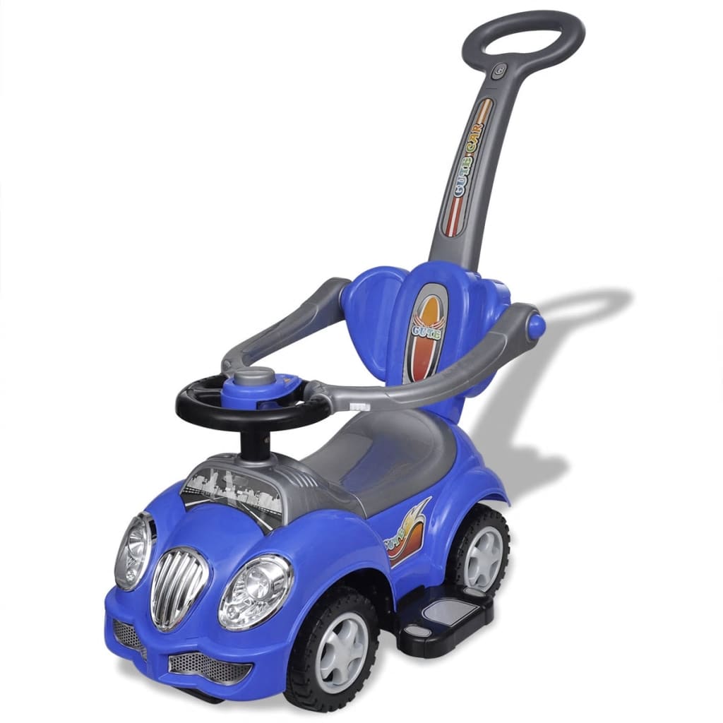 Voiture Enfant à Chevaucher Bleue 12-36 Mois Manche Poussée
