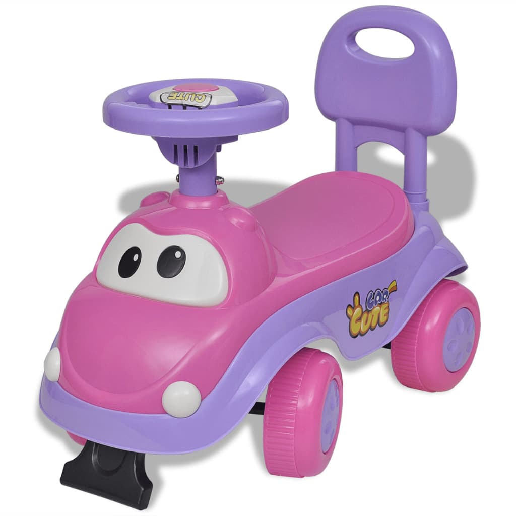 Voiture à Chevaucher Enfant Rose Violet Sécurisée 12-36 Mois