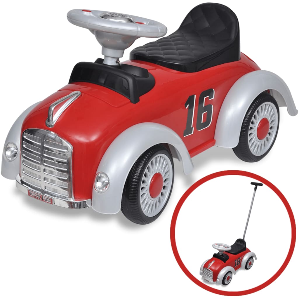 Voiture Chevaucher Rétro Rouge Enfant 12-36 Mois
