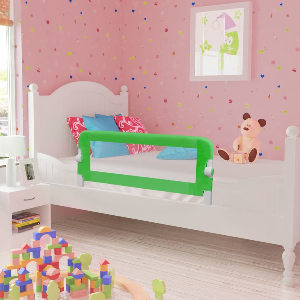 Barrière de lit enfant 102×42 cm vert rabattable sécurisée