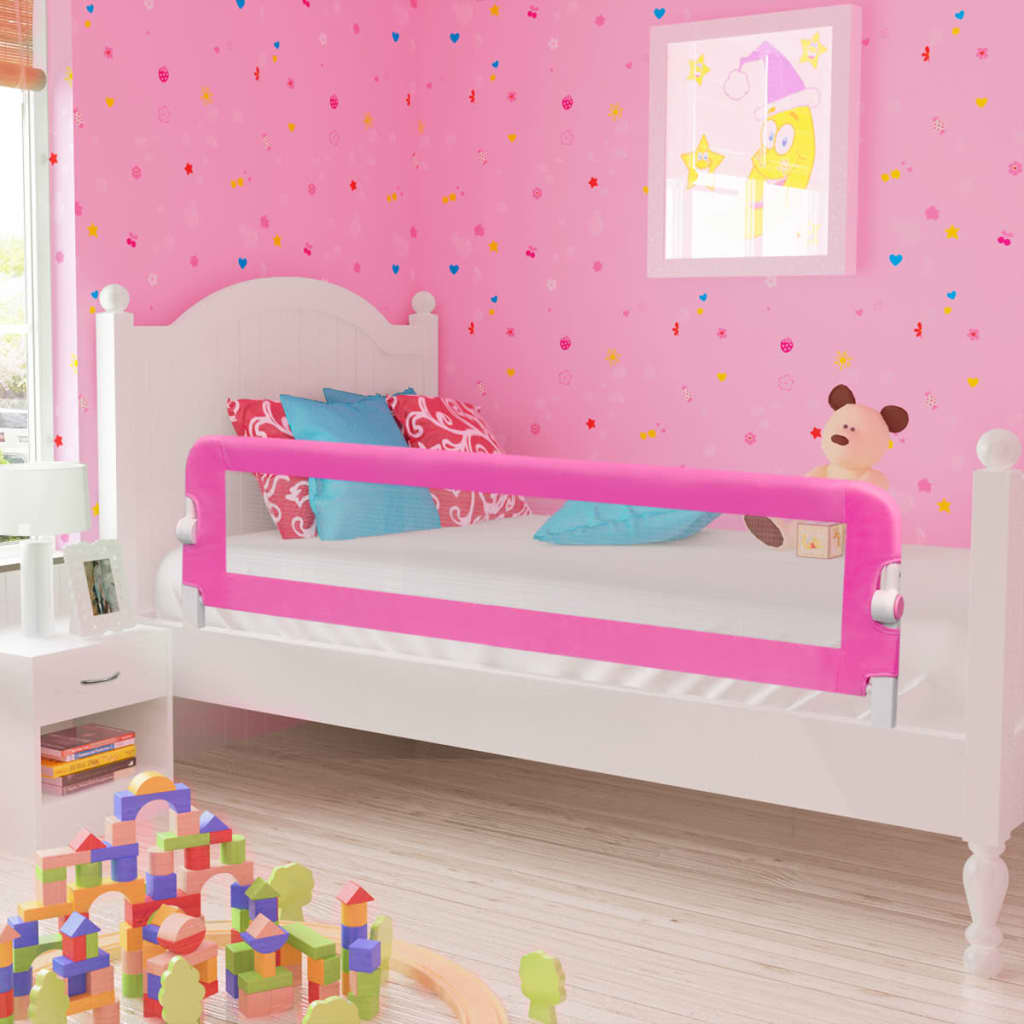 Barrière de Lit Enfant Rose 150x42cm – Sécurité Bébé