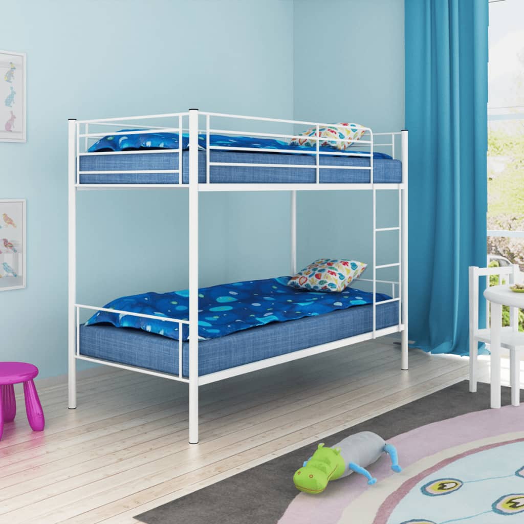 Lit Superposé Enfant Blanc 90×200 – Sécurité et Design