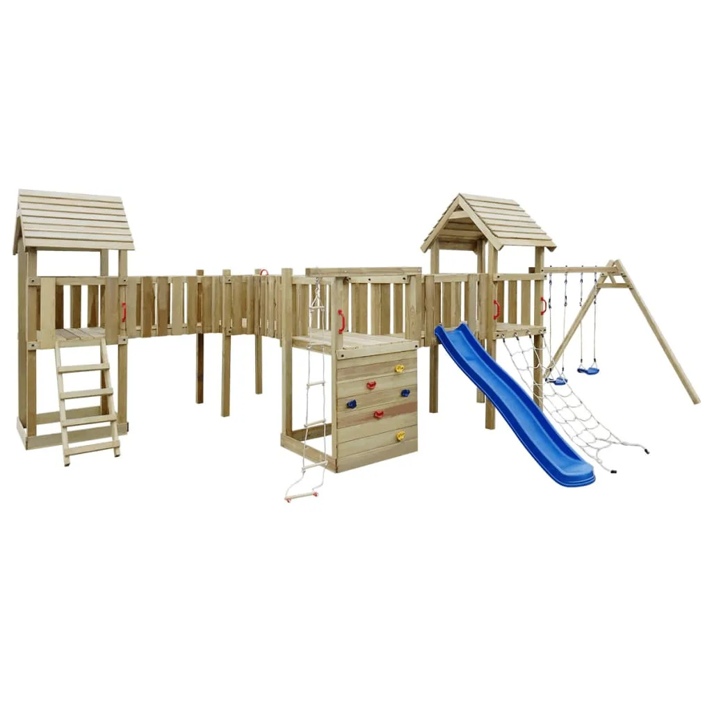 Aire de Jeu Extérieur Bois 800x615x294cm Toboggan Balançoires