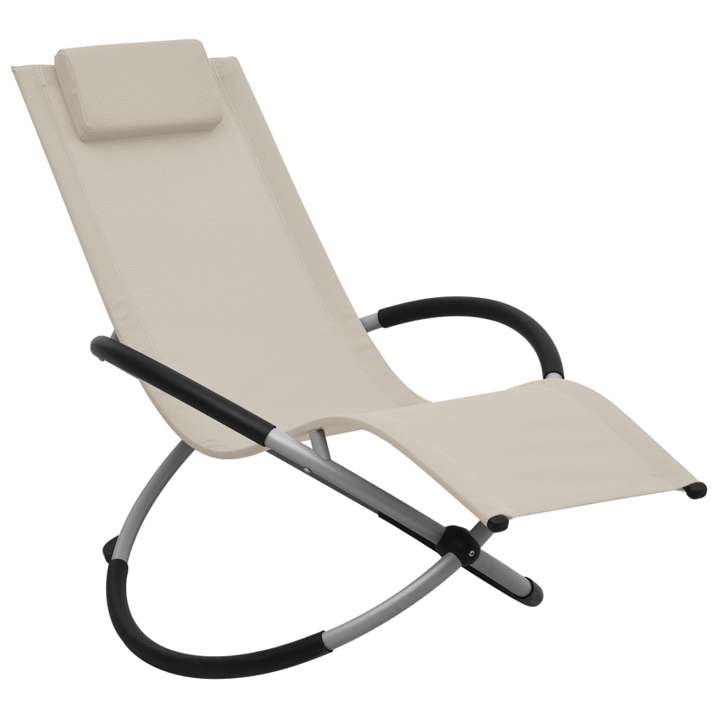 Chaise Longue Enfants Acier Crème – Pliable et Confortable
