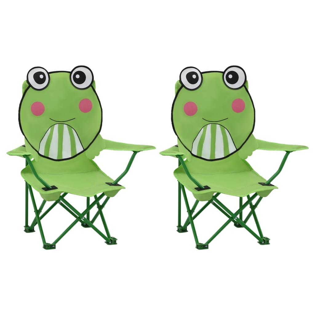 Chaises de Jardin pour Enfants 2 Pièces Vert Pliables