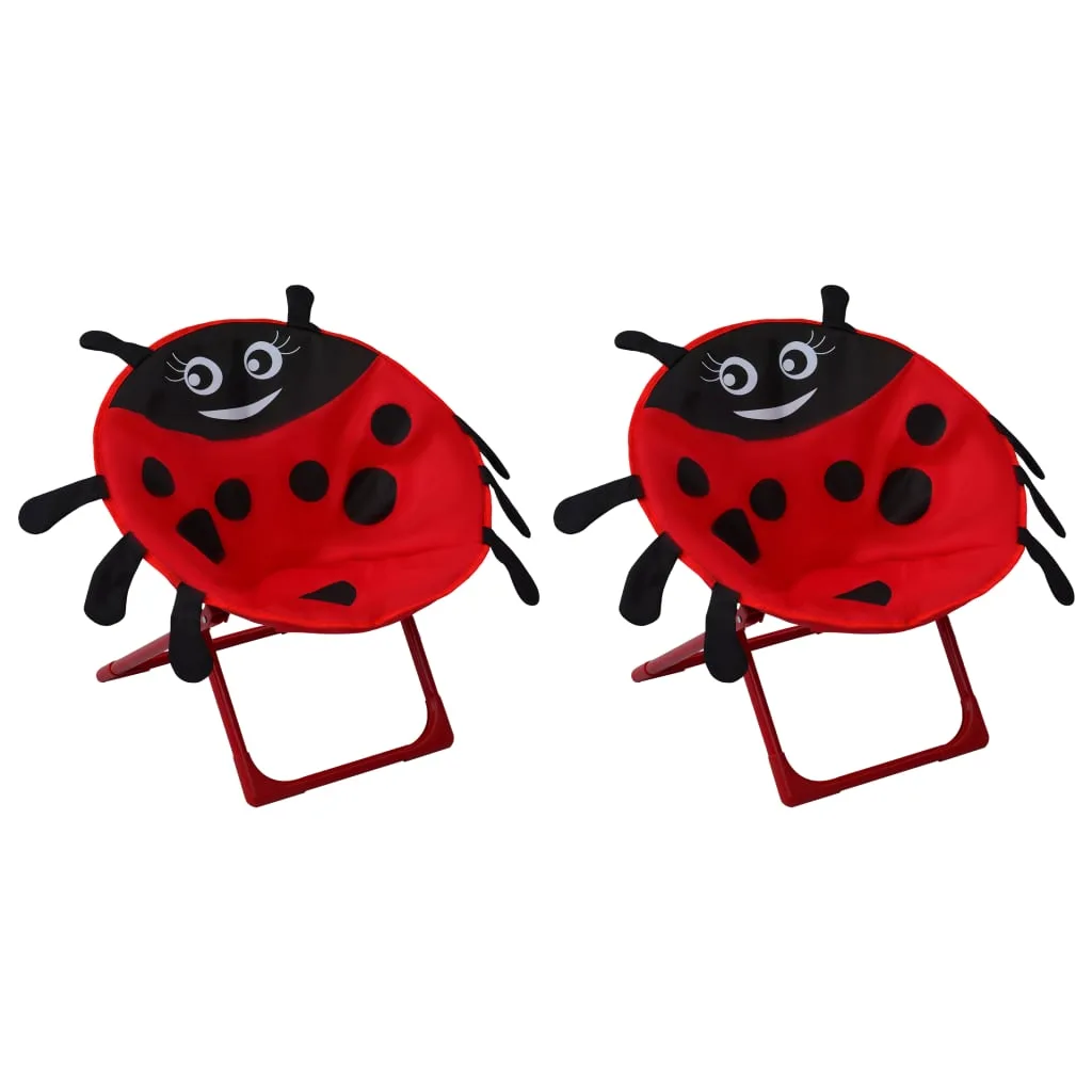 Ensemble 2 Chaises Jardin Enfants Rouge Pliable