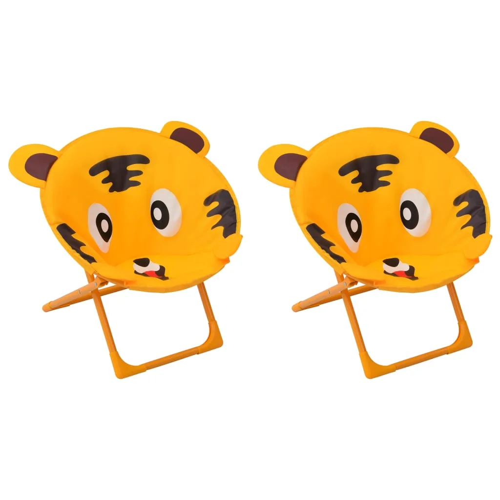 Chaises de Jardin Enfants 2 Pièces Jaunes Pliable Design