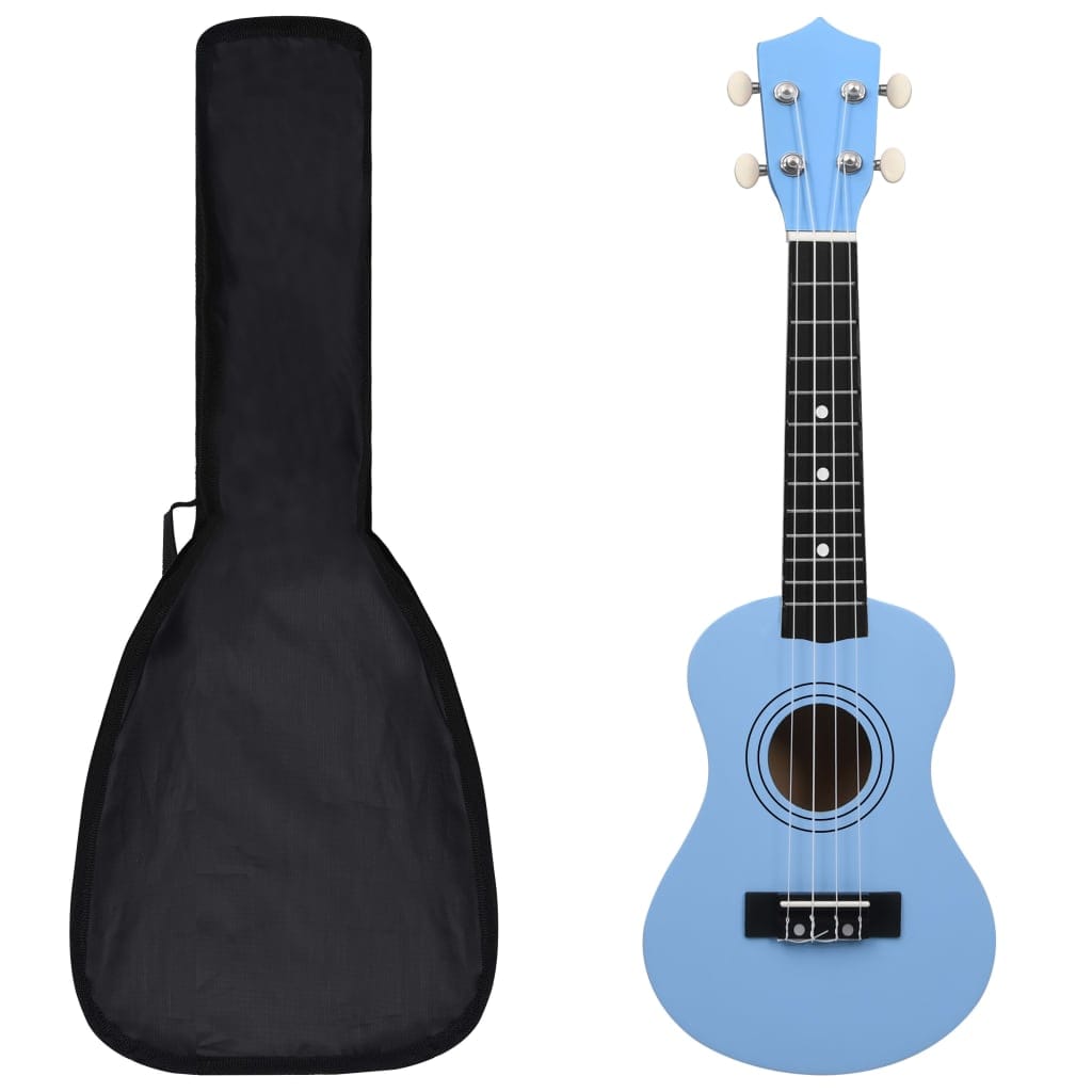 Ukulélé Soprano Enfant 21 pouces Bleu Azuré avec Sac et Accessoires