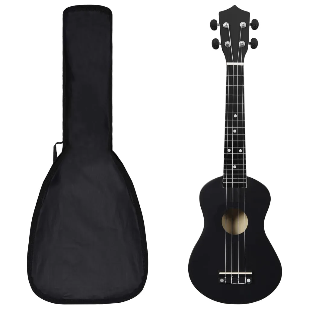 Ukulélé Soprano Noir Enfant Débutant Kit Complet 23&Prime; (51)