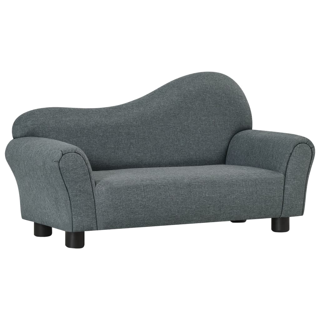 Canapé Enfant Tissu Gris 83x36x46cm Confort Mousse