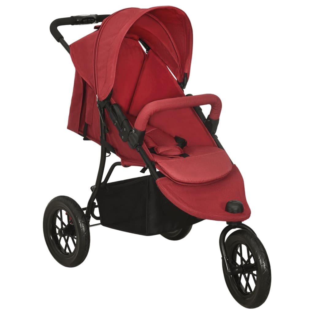 Poussette bébé rouge acier pliante confortable quotidien