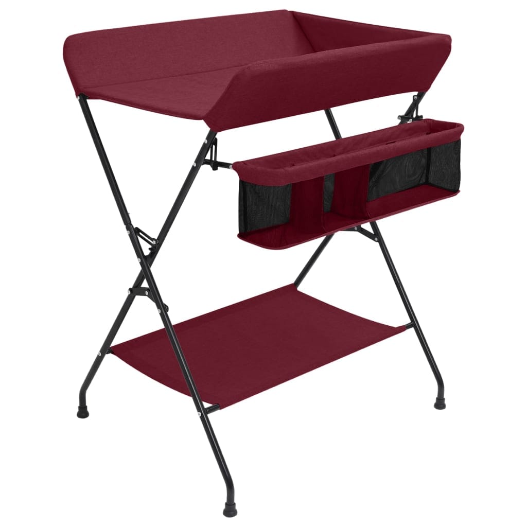 Table à langer Bébé Rouge Pliable avec Rangement