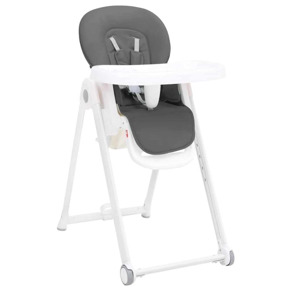 Chaise haute bébé réglable Gris foncé et blanc Aluminium 7 positions