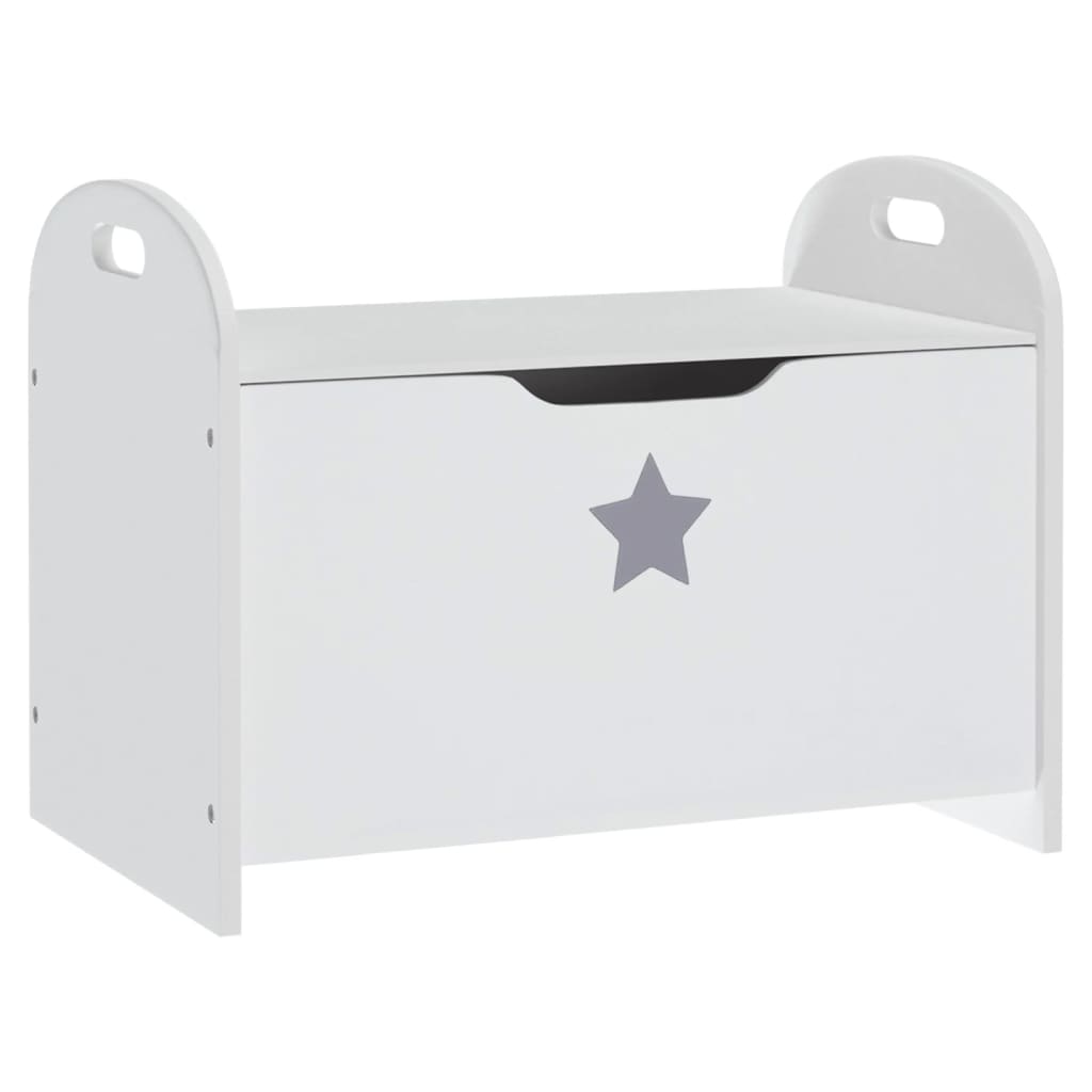 Banc Rangement Enfants Blanc 62x40x46,5 cm MDF