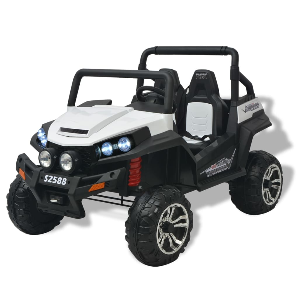 Voiture Électrique Enfants XXL 2 Places Jeep Blanc Noir 12V