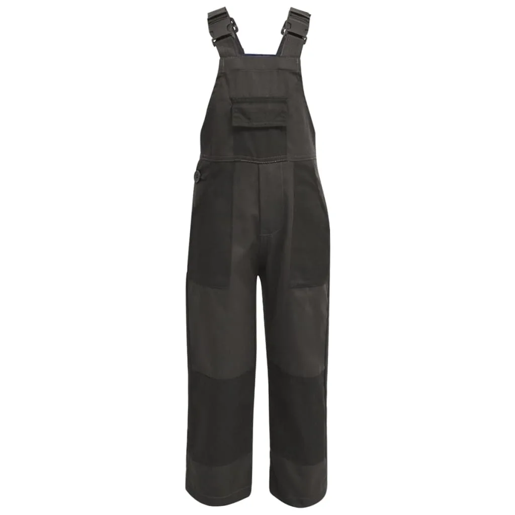 Salopette bavette enfant jardin taille 110 116 gris