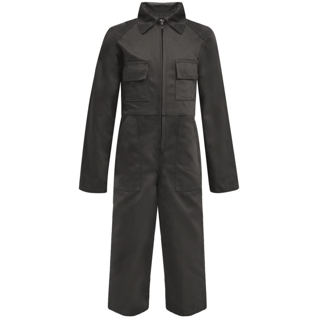Salopette enfants 98-104 gris confortable durable polyester coton
