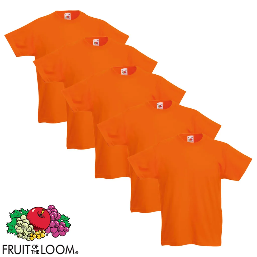 T shirts enfants Fruit of the Loom 5 pièces orange taille 152