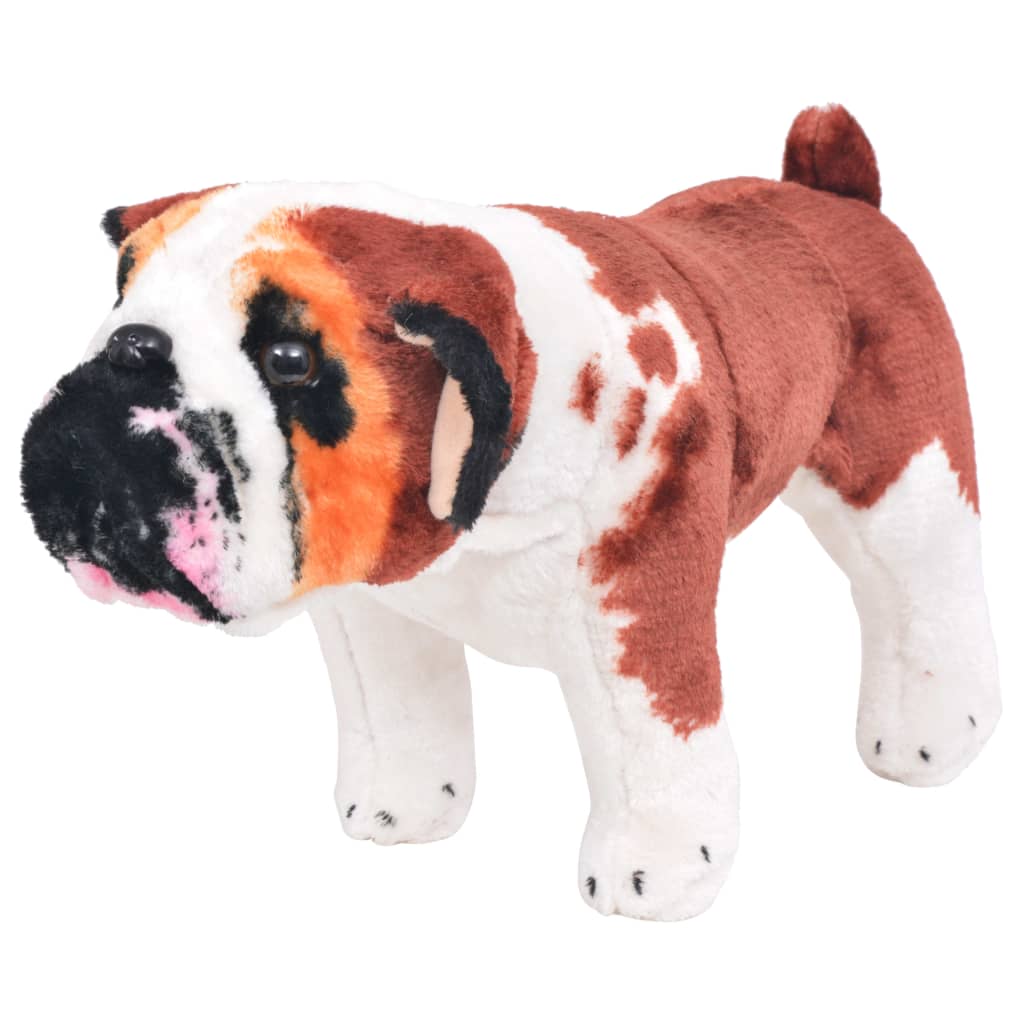 Peluche Chien Bulldog XXL Marron Blanc Jouet Enfant