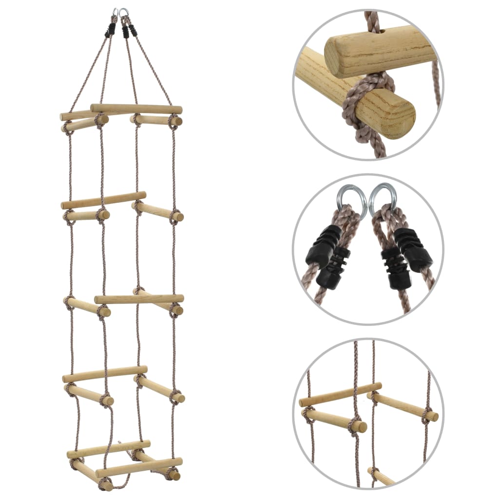 Échelle Corde Enfants Bois 200cm pour Jardin Extérieur