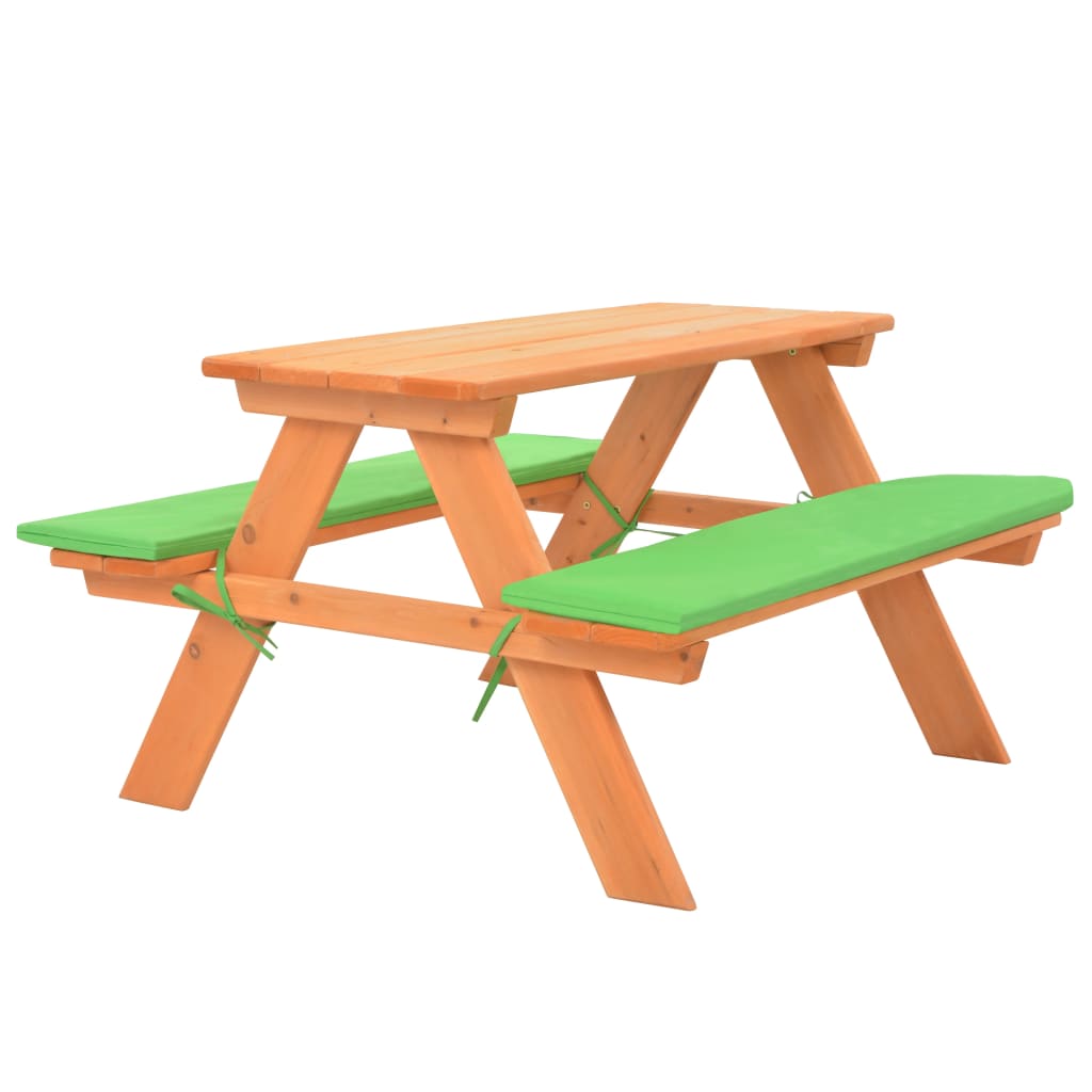 Table Pique-Nique Enfants Bancs Sapin 89x79x50cm Extérieur