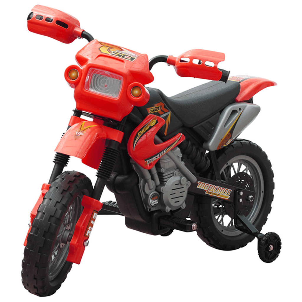 Moto électrique enfants rouge sécurité 2 km/h 3 ans+