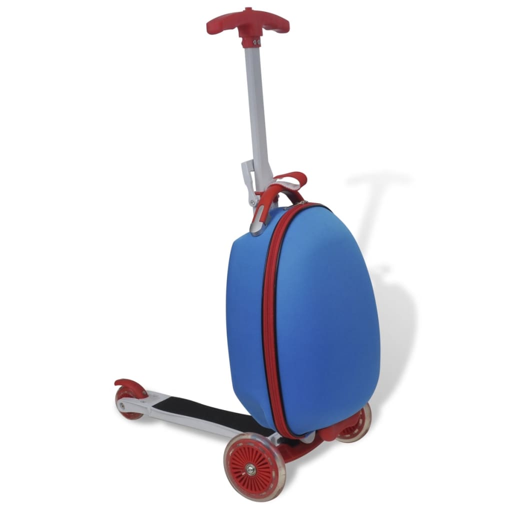Trottinette avec Sac Rigide 3 Roues Enfants Bleu Stable