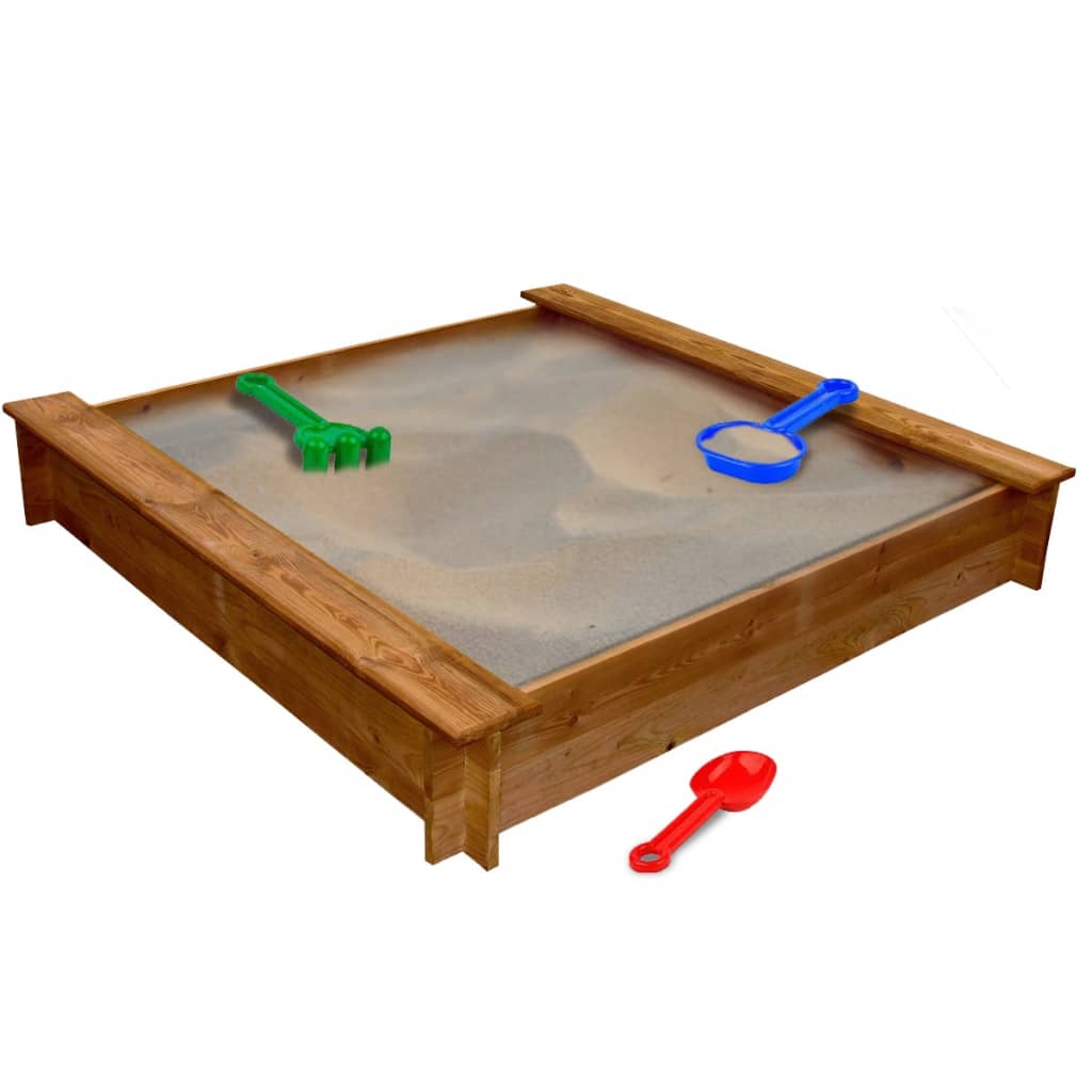 Bac à Sable Carré Bois – Jeu Extérieur Enfant Jardin