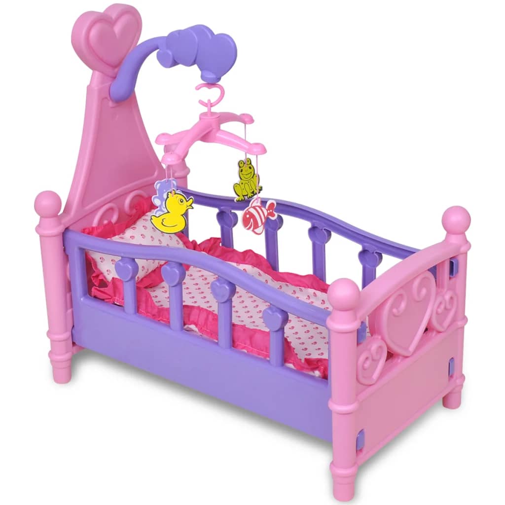 Lit de poupée pour enfants Rose et Violet Jouet Berceau