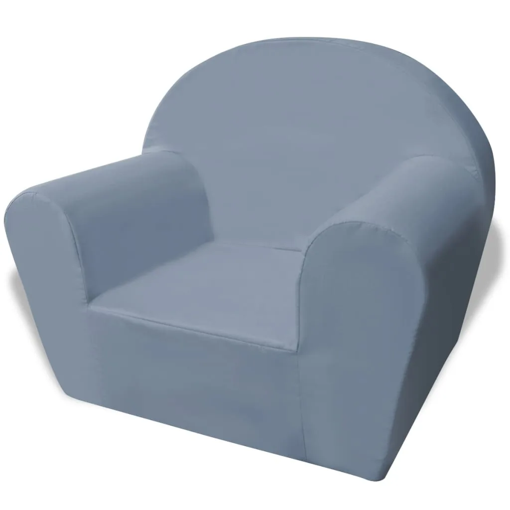 Fauteuil Enfant Gris Confortable Accoudoirs Lavable Tissu