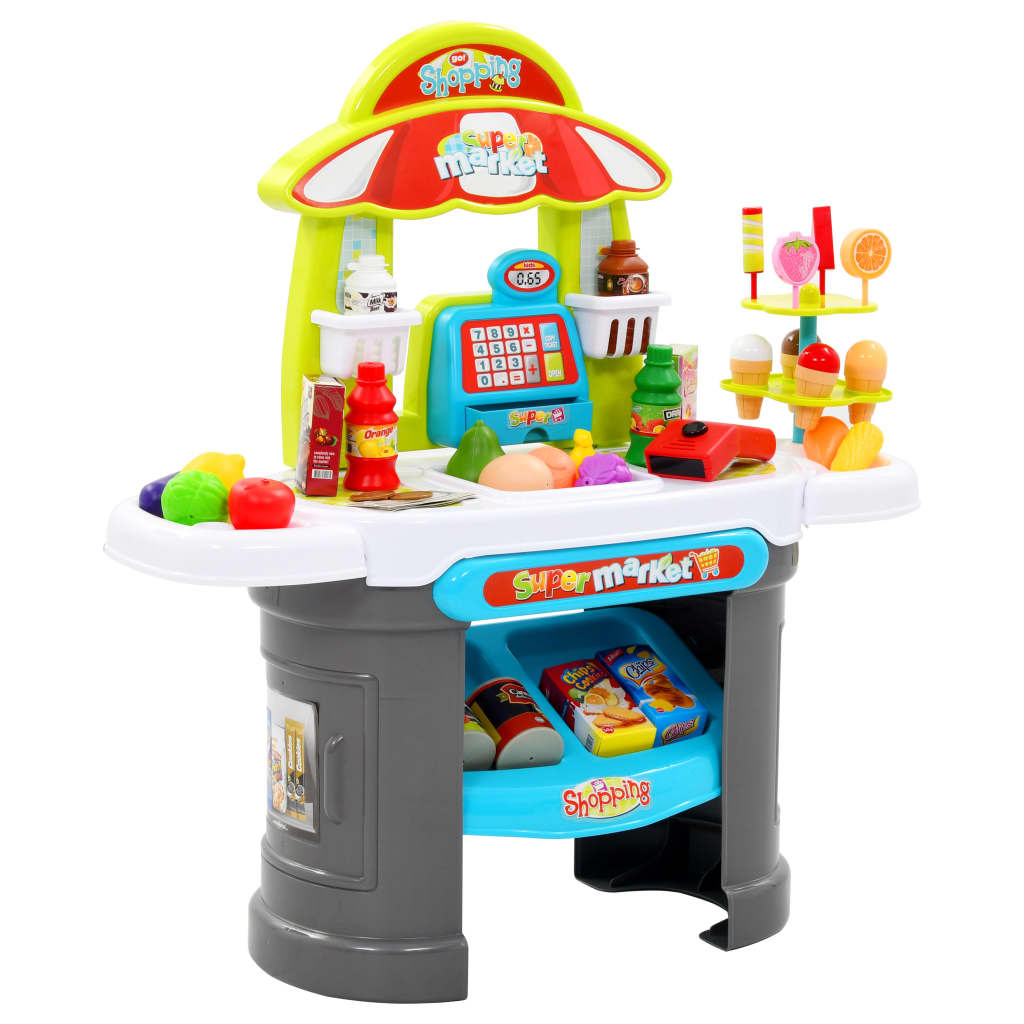 Magasin Jeu Enfants 51 pcs Supermarché 68x25x67.5cm Jouet Épicier