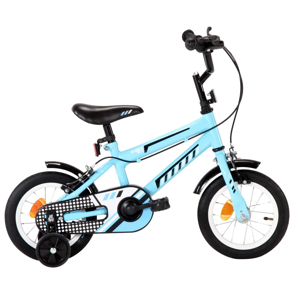 Vélo pour enfants 12 pouces Noir et bleu