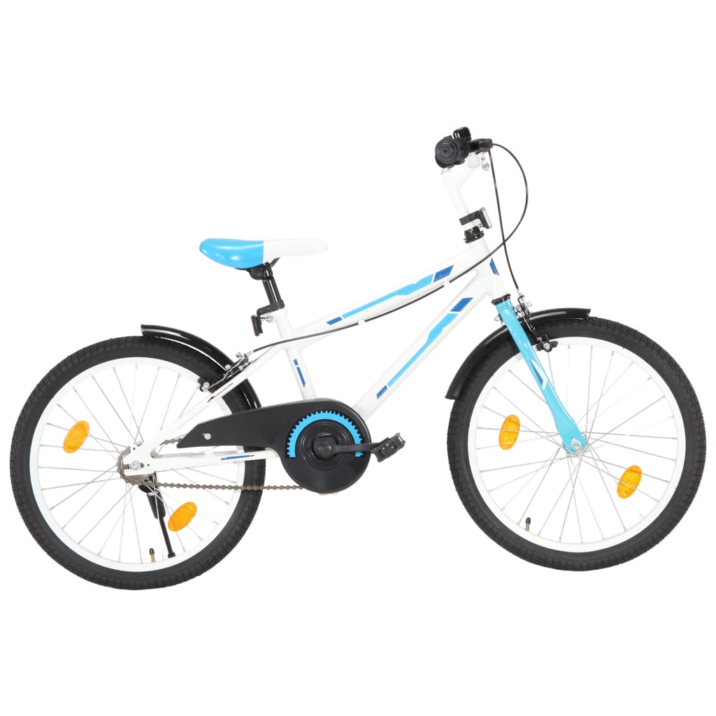 Vélo pour enfants 20 pouces Bleu et blanc réglable avec accessoires