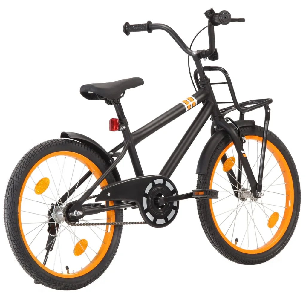 Vélo d’enfant avec porte-bagages avant 20 pouces Noir et orange