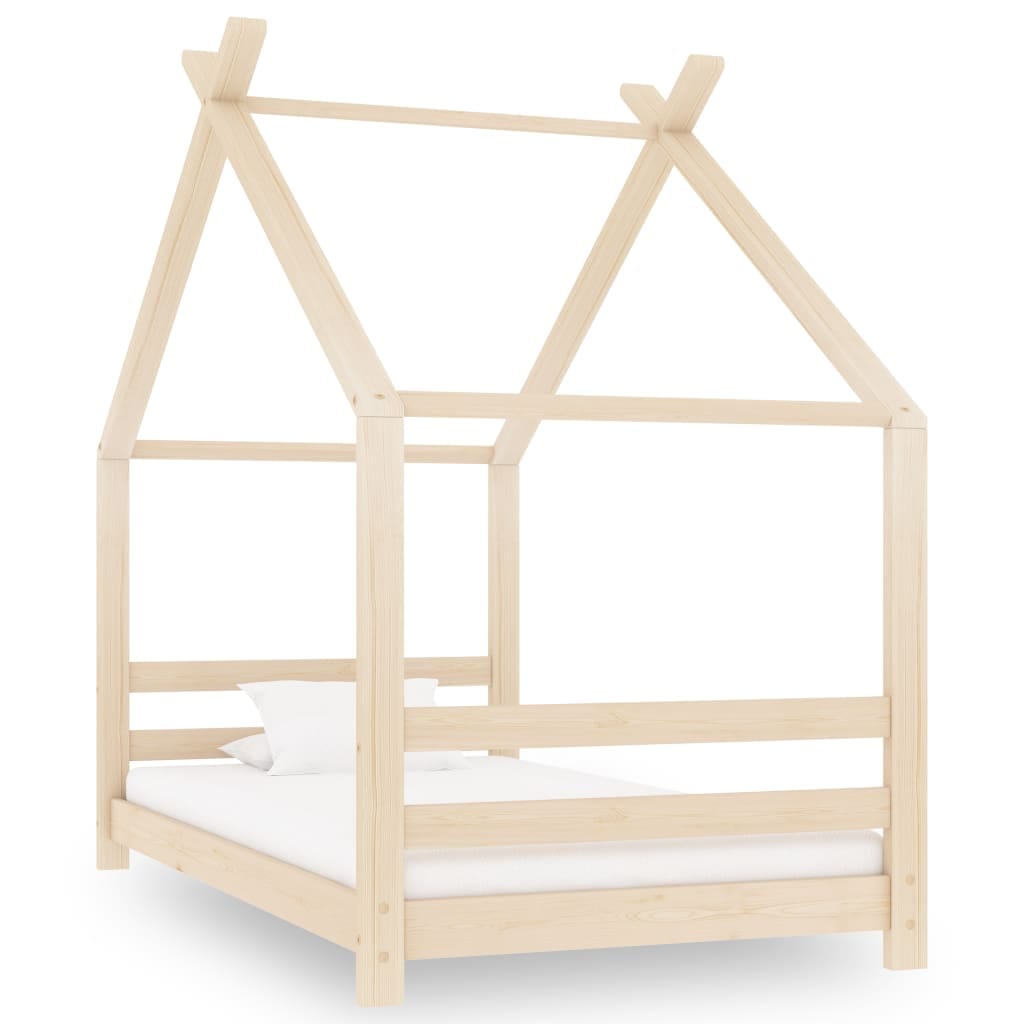 Cadre Lit Enfant Bois Pin Massif Cabane Convertible 80×160