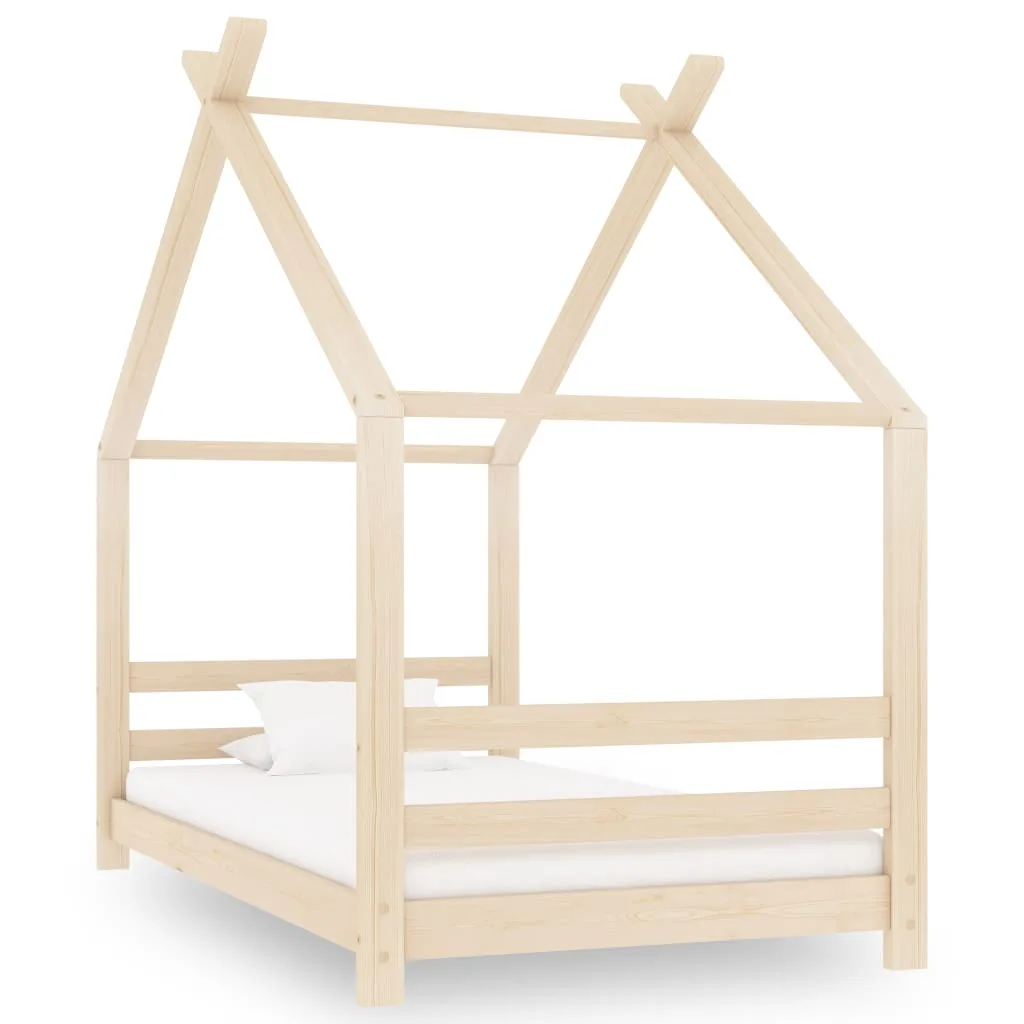 Cadre Lit Enfant Bois Pin Massif Cabane Convertible 80×160