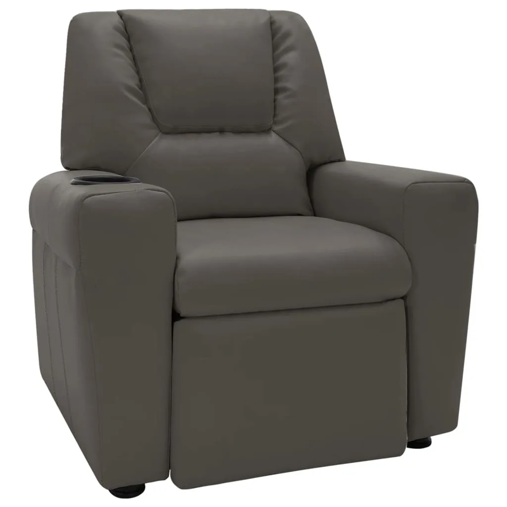 Fauteuil Inclinable Enfants Similicuir Gris Anthracite – Confort