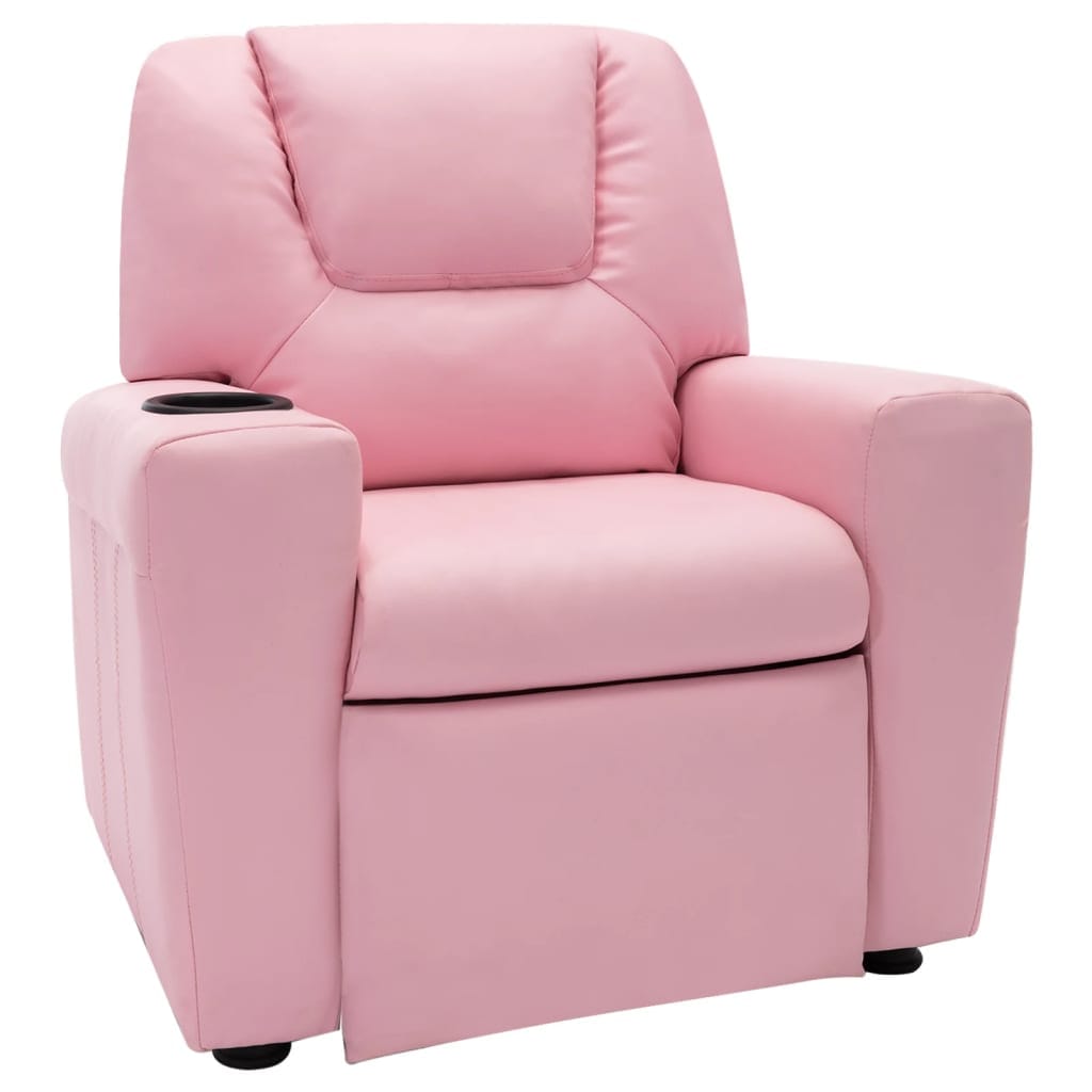 Fauteuil inclinable enfants similicuir rose réglable 3-8 ans