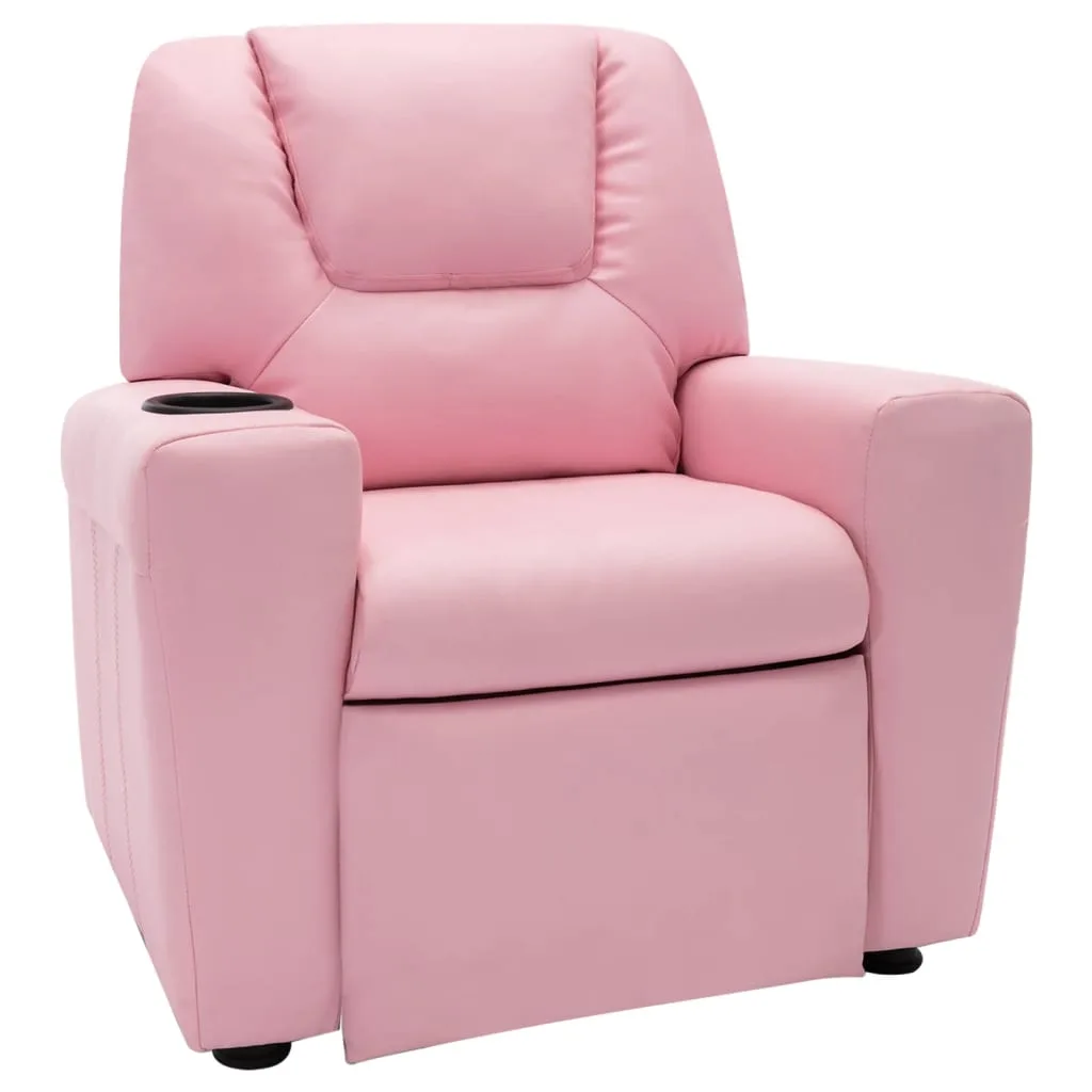 Fauteuil inclinable enfants similicuir rose réglable 3-8 ans
