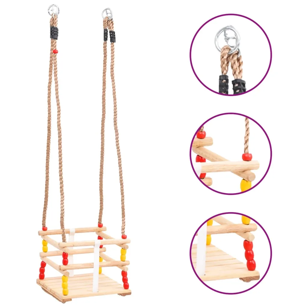 Balançoire pour bébé ceinture sécurité jardin bois pin