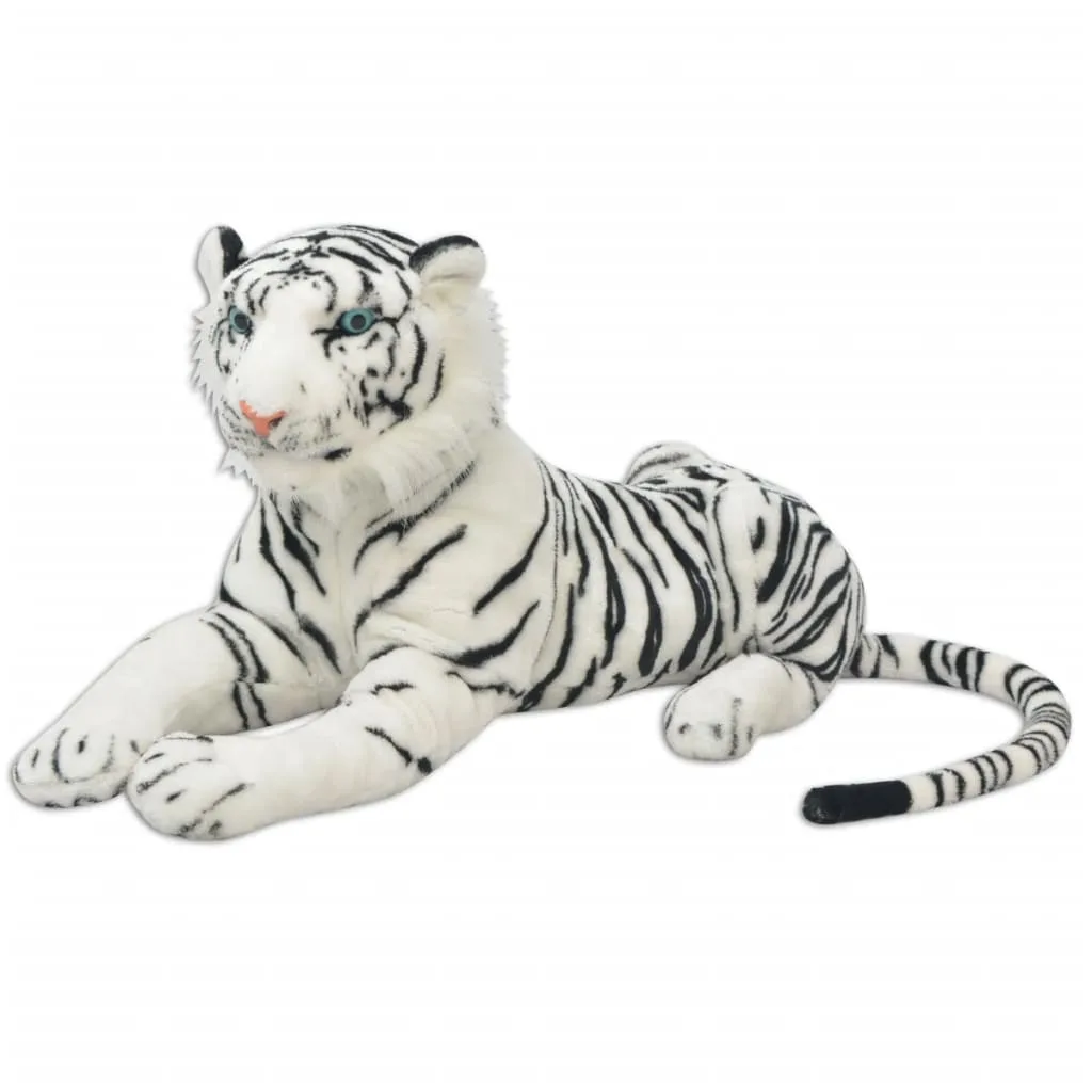 Tigre Peluche XXL 146cm Blanc Jouet Enfant Tissu Doux